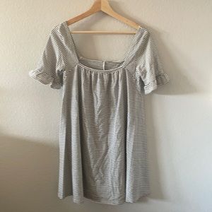 ASOS white and navy blue smock dress